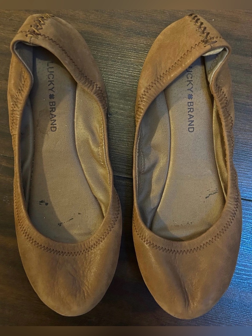 Lucky Brand Brown Leather Ballet Flats